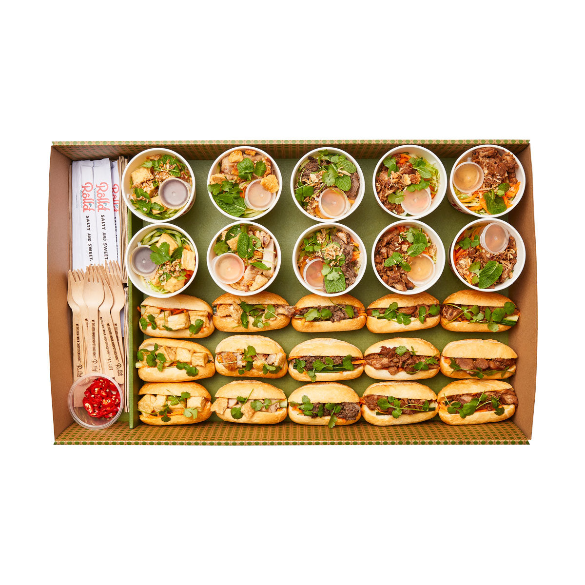 Catering Box 6: Mini Bowls & Mini Banh Mi Box