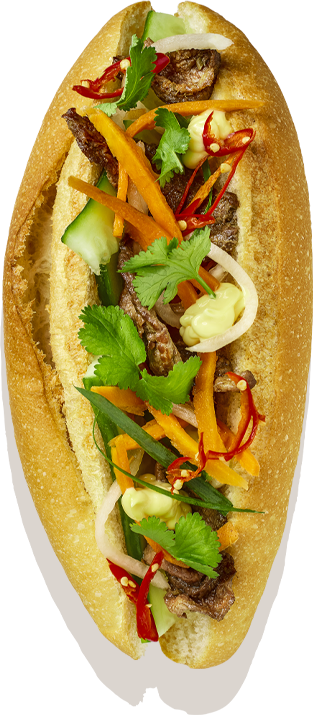 Lemongrass Beef Bánh Mì Việt Baguette