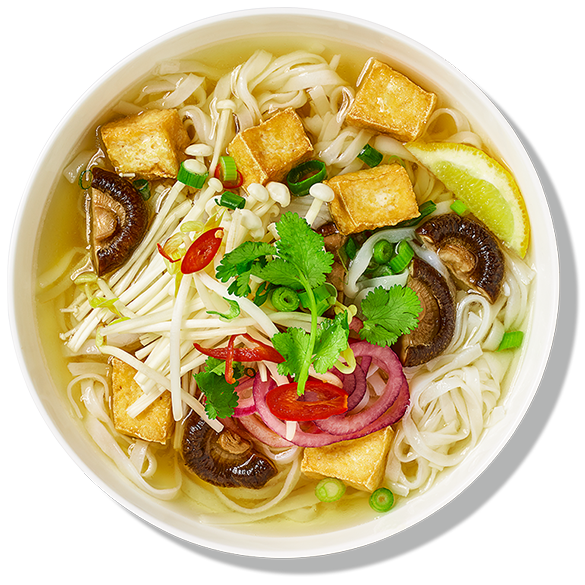 Mushroom Tofu Phơ Noodle Soup